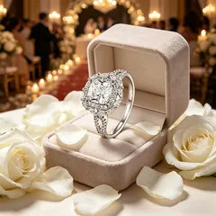 XUPING Geometric Ring For Women, 1 Piece, Platinum Plated With 0.01µm Thickness Featuring Zirconia Inlay