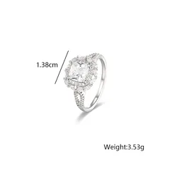 XUPING Geometric Ring For Women, 1 Piece, Platinum Plated With 0.01µm Thickness Featuring Zirconia Inlay 2