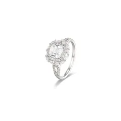 XUPING Geometric Ring For Women, 1 Piece, Platinum Plated With 0.01µm Thickness Featuring Zirconia Inlay 5