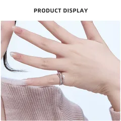 XUPING Geometric Ring For Women, 1 Piece, Platinum Plated With 0.01µm Thickness, Inlaid With Zirconia 3