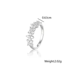 XUPING Geometric Ring For Women, 1 Piece, Platinum Plated With 0.01µm Thickness, Inlaid With Zirconia 2