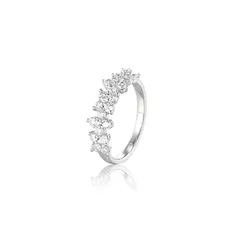 XUPING Geometric Ring For Women, 1 Piece, Platinum Plated With 0.01µm Thickness, Inlaid With Zirconia 5