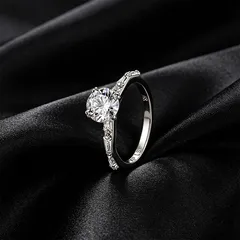 XUPING Geometric Ring For Women, 1 Piece, Platinum Plated With 0.01µm Thickness, Featuring Zirconia Inlay