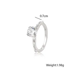 XUPING Geometric Ring For Women, 1 Piece, Platinum Plated With 0.01µm Thickness, Featuring Zirconia Inlay 2