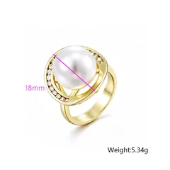XUPING Geometric Ring For Women, 1 Piece, 18K Real Gold Plated With 0.01µm Thickness Featuring Zirconia Inlay 5