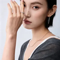 XUPING Geometric Ring For Women, 1 Piece Copper Alloy With Platinum Plated Coating Thickness 0.01µm 4