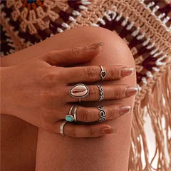 Geometric Ring For Women Featuring Multicolor Artificial Crystal Inlay With 0.03µm-0.05µm KC Golden Plated Finish, 1 Piece 2