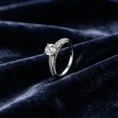 XUPING Geometric Ring For Women, 1 Piece Platinum Plated With 0.01µm Thickness Featuring Zirconia Inlay
