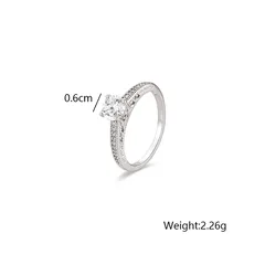 XUPING Geometric Ring For Women, 1 Piece Platinum Plated With 0.01µm Thickness Featuring Zirconia Inlay 2