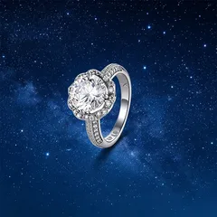 XUPING Geometric Ring For Women, Platinum Plated With 0.01µm Thickness, Featuring Zirconia Inlay, 1 Piece