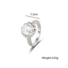 XUPING Geometric Ring For Women, Platinum Plated With 0.01µm Thickness, Featuring Zirconia Inlay, 1 Piece 2