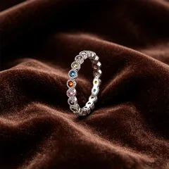 XUPING Geometric Ring For Women, 1 Piece, Platinum Plated With 0.01µm Thickness Featuring Zirconia Inlay