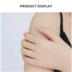 XUPING Geometric Ring For Women, 1 Piece, Platinum Plated With 0.01µm Thickness Featuring Zirconia Inlay 3