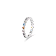 XUPING Geometric Ring For Women, 1 Piece, Platinum Plated With 0.01µm Thickness Featuring Zirconia Inlay 5