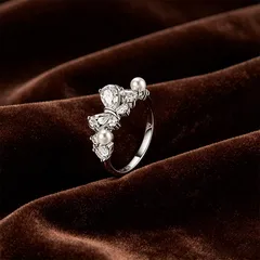 XUPING Geometric Ring For Women, 1 Piece, Platinum Plated With 0.01µm Thickness Featuring Zirconia Inlay