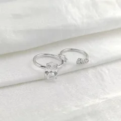 XUPING Geometric Ring For Women, Platinum Plated With 0.01µm Thickness, Featuring Zirconia Inlay, 1 Piece 3