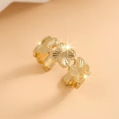 Geometric Ring For Women In 201 Stainless Steel With Golden Plated Water Plating And 0.03µm Thickness 2
