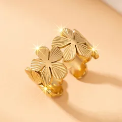 Geometric Ring For Women In 201 Stainless Steel With Golden Plated Water Plating And 0.03µm Thickness 4