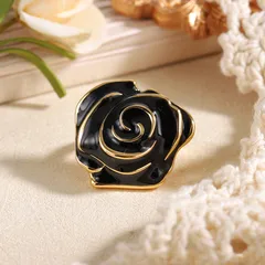 Geometric Rings For Women In Natural Pink, 1 Pair Featuring 18K Real Gold Plated With 0.03µm-0.05µm Thickness And Glass Inlay 2