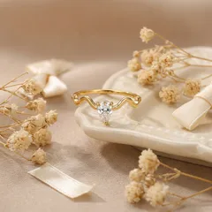Geometric Rings For Women Made Of 304 Stainless Steel With 18K Gold Plated Coating And Zircon Inlay 2