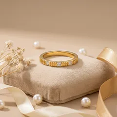 Geometric Rings For Women Made Of 304 Stainless Steel With 18K Gold Plated Coating And Zircon Inlay 5