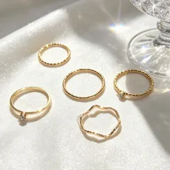 Geometric Rings For Women Made Of Iron With KC Golden Plated Finish 0.03µm Featuring Rhinestones