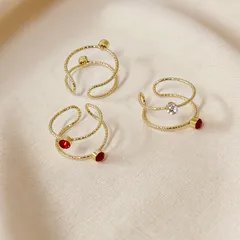 Geometric Rings For Women In Simple Style, 1 Set Featuring Multicolor Alloy With Rhinestones Inlay 2