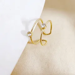 Geometric Rings For Women In Simple Style, 1 Set Featuring Multicolor Alloy With Rhinestones Inlay 4