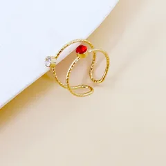 Geometric Rings For Women In Simple Style, 1 Set Featuring Multicolor Alloy With Rhinestones Inlay 5
