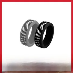 Geometric Silicone Rings For Men In Dyed Black Featuring Simple Style And Epoxy Craftsmanship For Unisex Wear