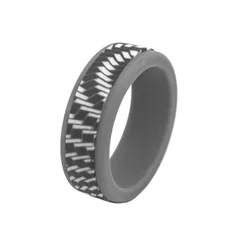 Geometric Silicone Rings For Men In Dyed Black Featuring Simple Style And Epoxy Craftsmanship For Unisex Wear 2