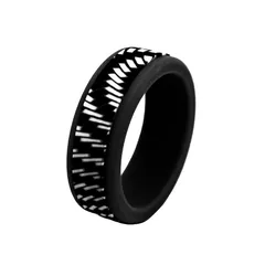 Geometric Silicone Rings For Men In Dyed Black Featuring Simple Style And Epoxy Craftsmanship For Unisex Wear 5
