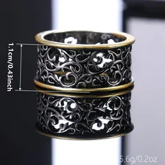 Geometric Silver Ring For Women Featuring 0.03µm White K Plated Coating, 1 Piece, Perfect Valentine's Day Gift 2