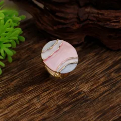 Geometric Simple Style Zinc Alloy Ring For Women In Coffer Color With Enamel Craftsmanship 2