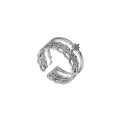 Geometric Titanium Steel Ring For Unisex Featuring Carving, 18K Real Gold Plated In Gold 5
