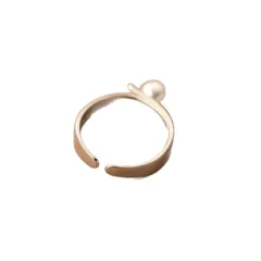 Geometric Simple Style Unisex Copper Ring For Everyday Wear Featuring Electroplated Finish And Imitation Pearl Inlay 5