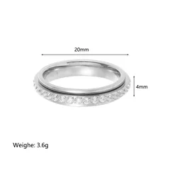 Geometric Unisex Ring For Everyday Wear, Pure Titanium With 18K Real Gold Plated Coating 0.03µm And Zircon Inlay 4
