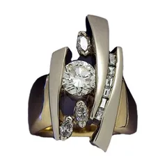 Sweet Geometric Unisex Rings For Everyday Wear Featuring Electroplated Gold Alloy With Zircon Inlay 4
