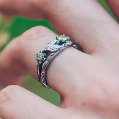 Geometric Unisex Rings For Everyday Wear, Silver Alloy With Antique Silver Plated Electroplated Finish Featuring Zircon Inlay 2