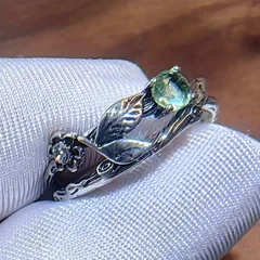 Geometric Unisex Rings For Everyday Wear, Silver Alloy With Antique Silver Plated Electroplated Finish Featuring Zircon Inlay 3