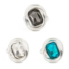 Geometric Rings For Unisex Featuring Zinc Alloy Material With Artificial Gemstones In Colour 5