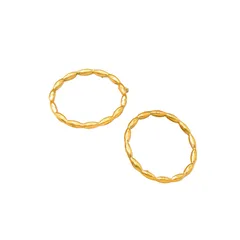 Geometric Unisex Titanium Steel Ring For Beading Featuring 18K Real Gold Plated Finish With Seed Bead Inlay 5