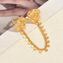 Geometric Rings For Women In Alloy With 18K Real Gold Plated Electroplated Finish And 0.03µm Thickness 3