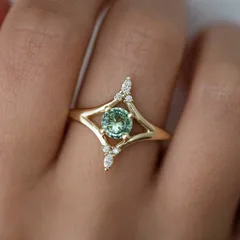 Geometric Women’s Rings For Elegant Style Featuring Golden Plated Electroplated Metal With Zircon Inlay 2