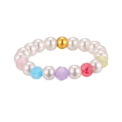 Geometric Women’s Ring For Elegant Style Featuring Imitation Pearl Inlay And 18K Real Gold Plated Finish 2