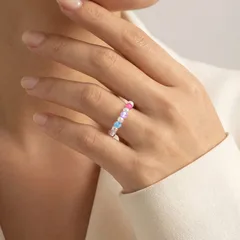 Geometric Women’s Ring For Elegant Style Featuring Imitation Pearl Inlay And 18K Real Gold Plated Finish 3