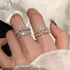 Gold Alloy Open Rings For Women Featuring Electroplated Finish With Star Pattern