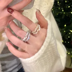 Gold Alloy Open Rings For Women Featuring Electroplated Finish With Star Pattern 3