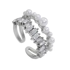 Gold Alloy Open Rings For Women Featuring Electroplated Finish With Star Pattern 5