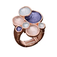 Gold Flowers Ring For Women In Zinc Alloy Featuring Enamel Craftsmanship 5